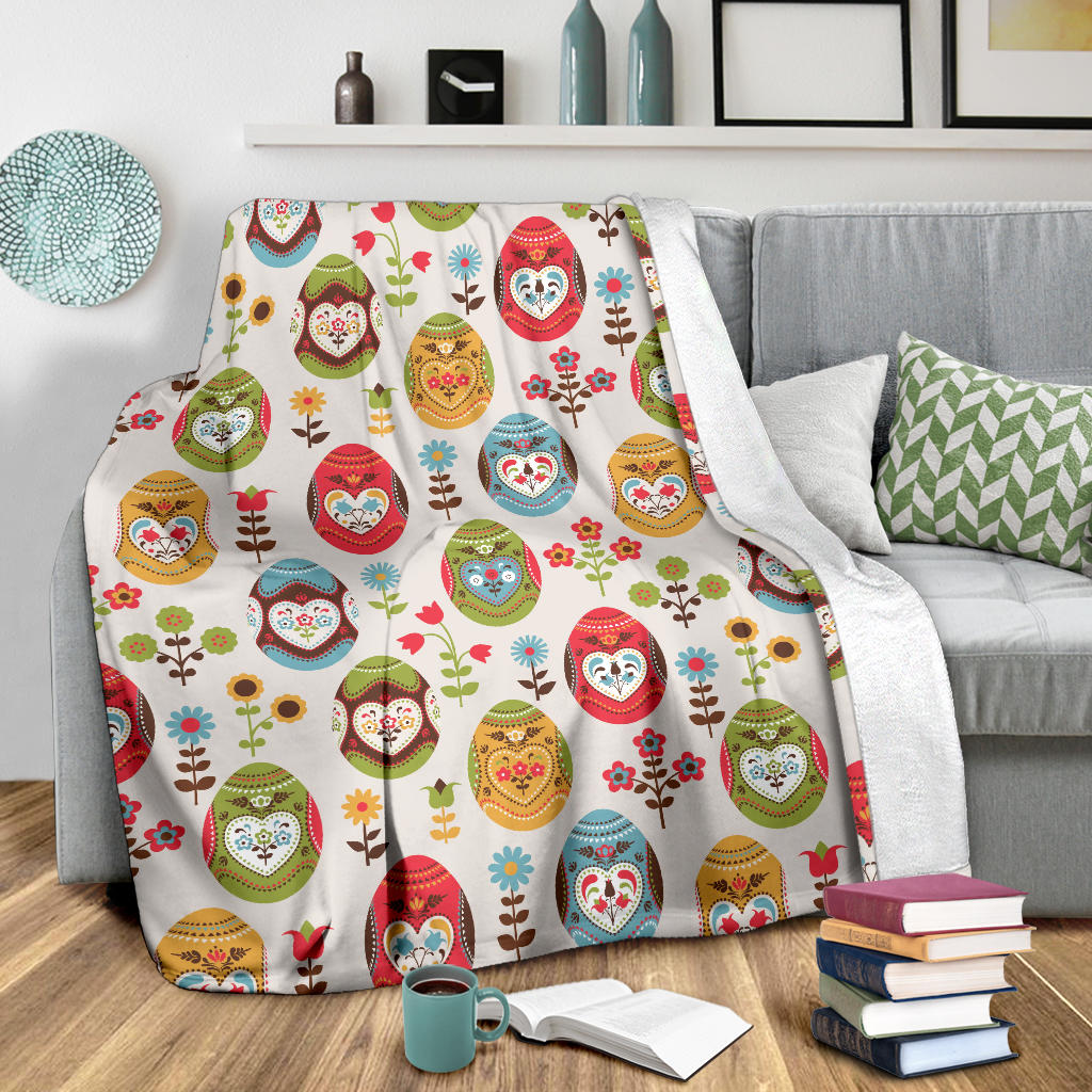Easter Eggs Pattern Print Design RB011 Fleece Blanket