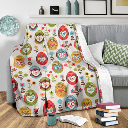Easter Eggs Pattern Print Design RB011 Fleece Blanket
