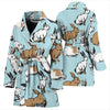 Rabbit Pattern Print Design RB018 Women Bathrobe