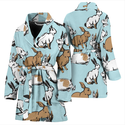 Rabbit Pattern Print Design RB018 Women Bathrobe