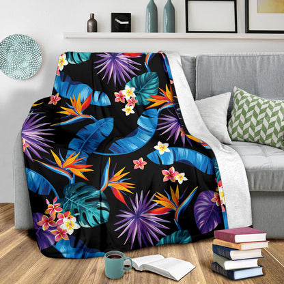 Tropical Flower Pattern Print Design TF018 Fleece Blanket
