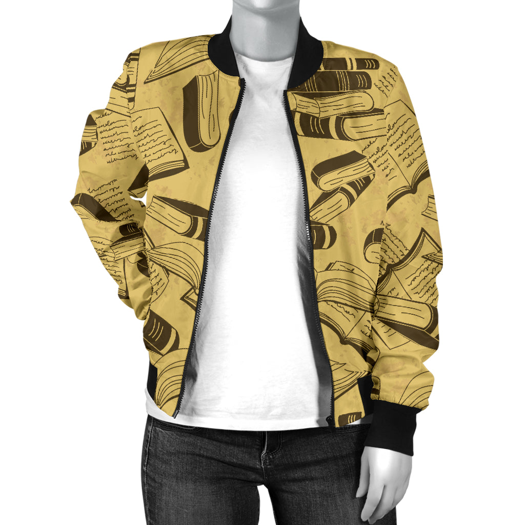 Book Pattern Print Design 02 Women's Bomber Jacket