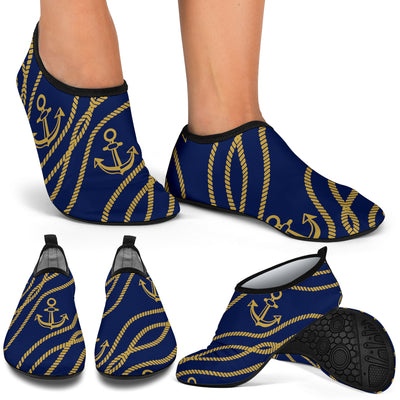 Nautical Anchor Rope Pattern Aqua Water Shoes