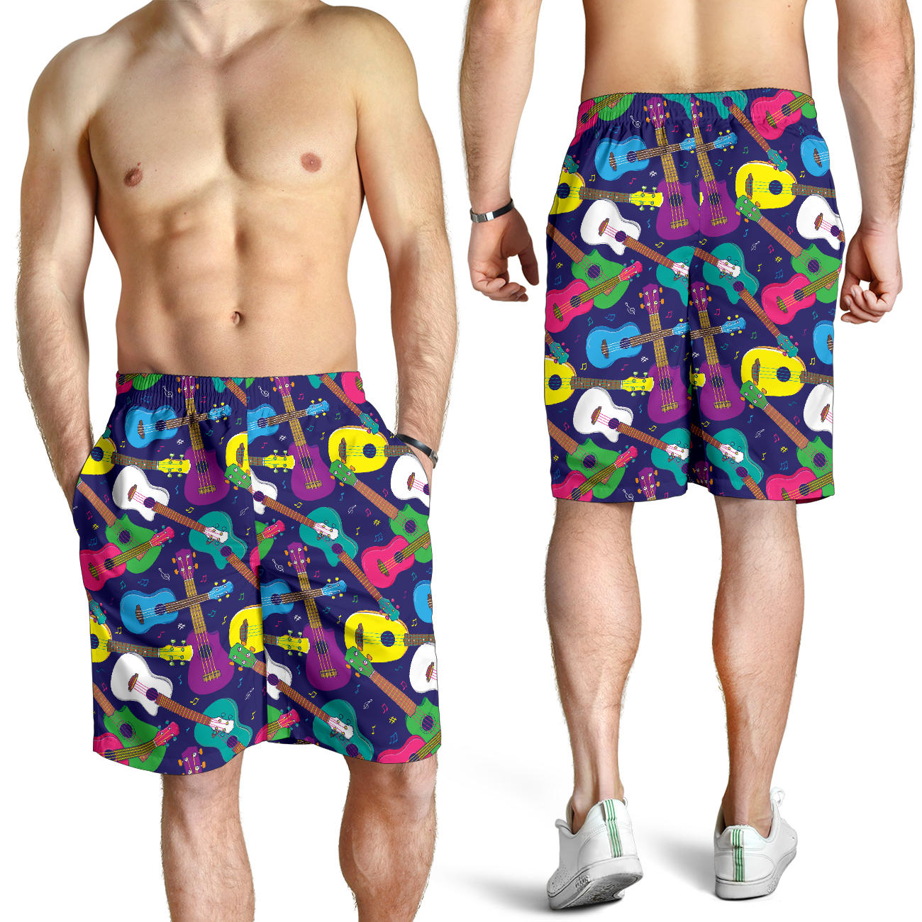 Ukulele Pattern Print Design 02 Mens Shorts