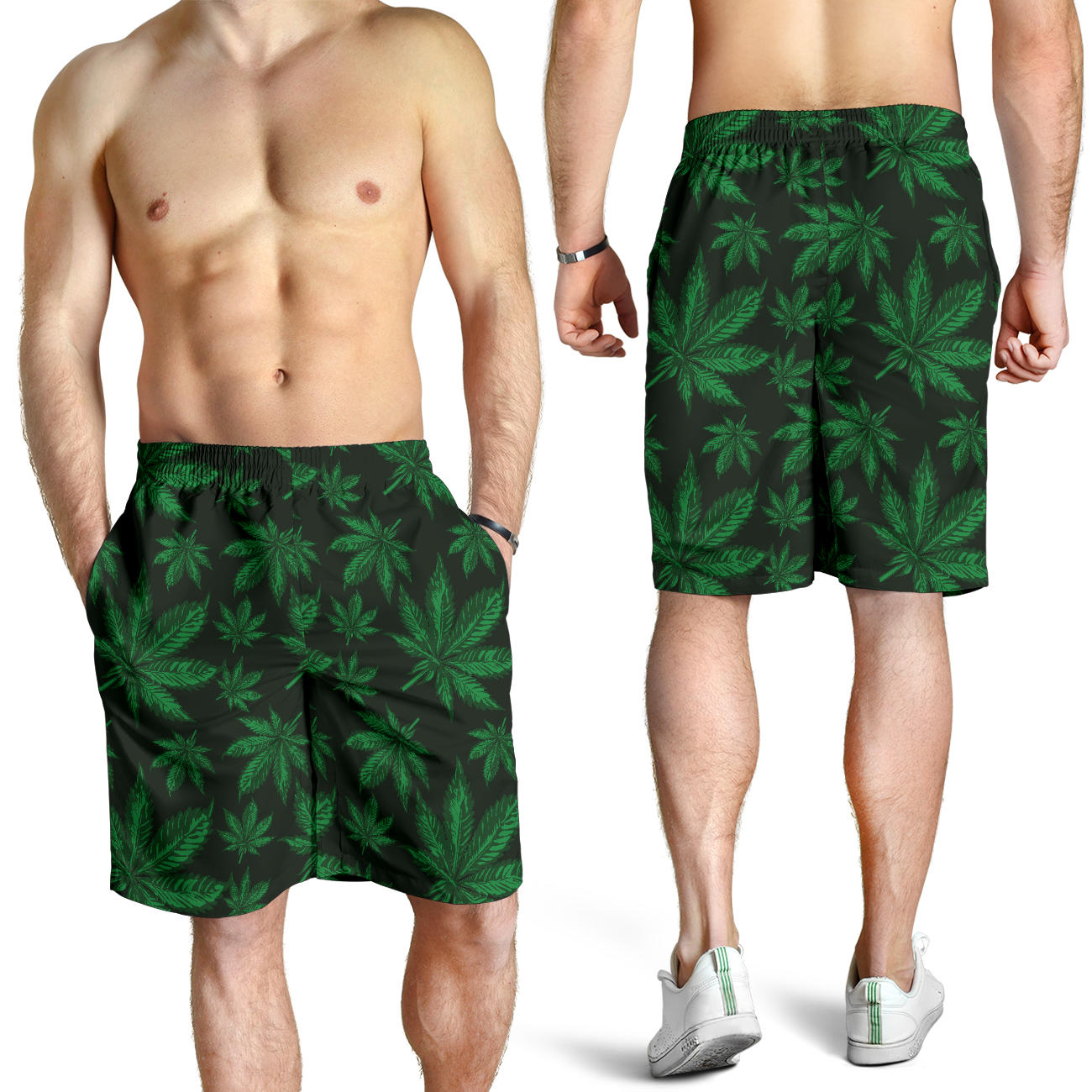 Pot Leaf Pattern Print Design A04 Mens Shorts