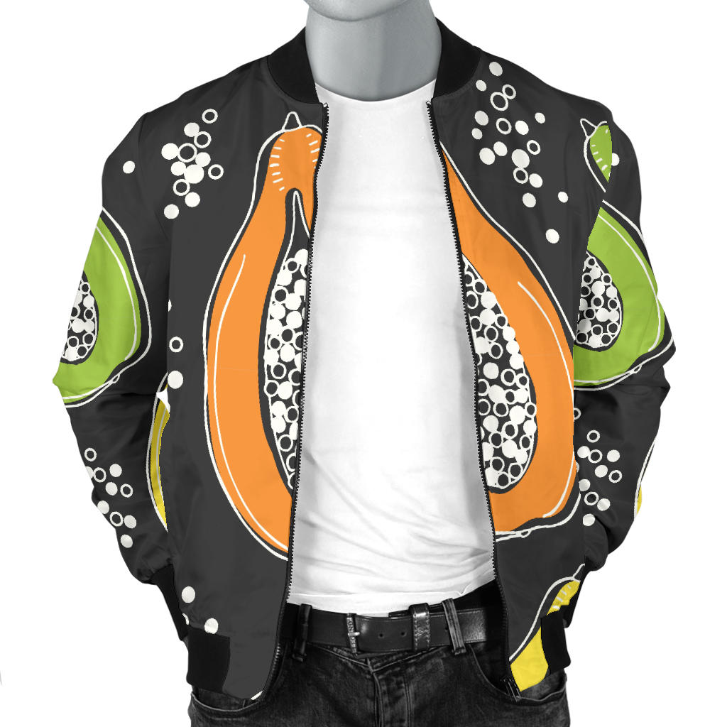 Papaya Pattern Print Design PP05 Men Bomber Jacket