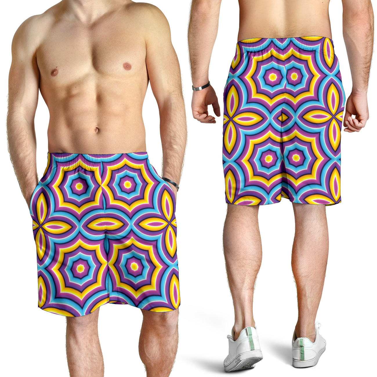 Optical illusion Pattern Print Design A03 Mens Shorts