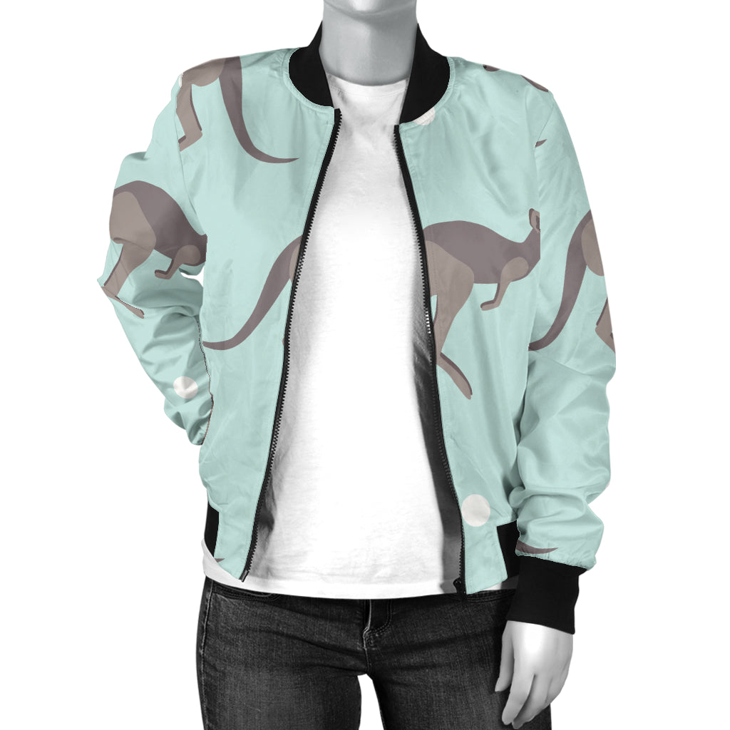 Kangaroos Pattern Print Design 04 Women's Bomber Jacket