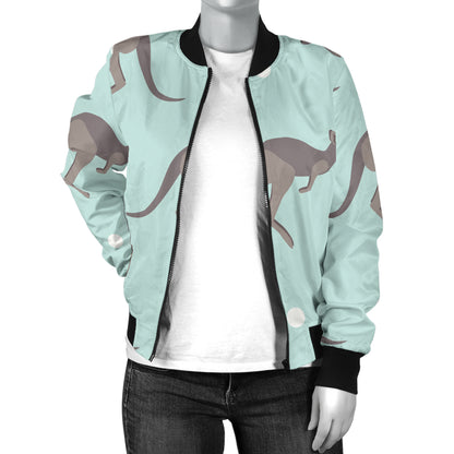 Kangaroos Pattern Print Design 04 Women's Bomber Jacket