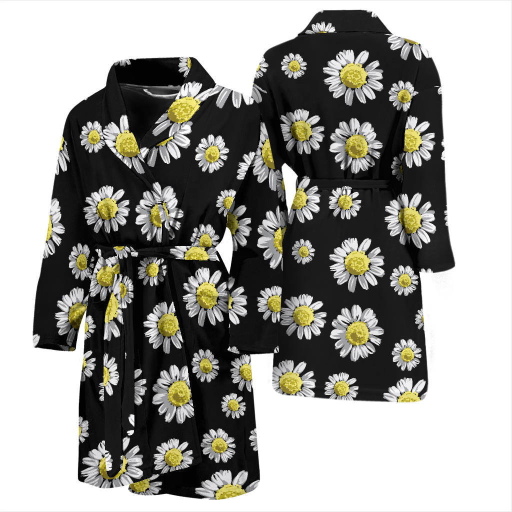 Daisy Pattern Print Design DS01 Men Bathrobe