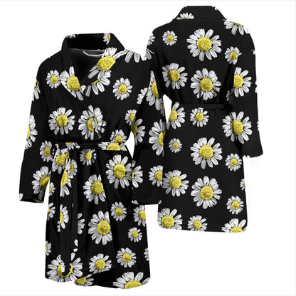 Daisy Pattern Print Design DS01 Men Bathrobe