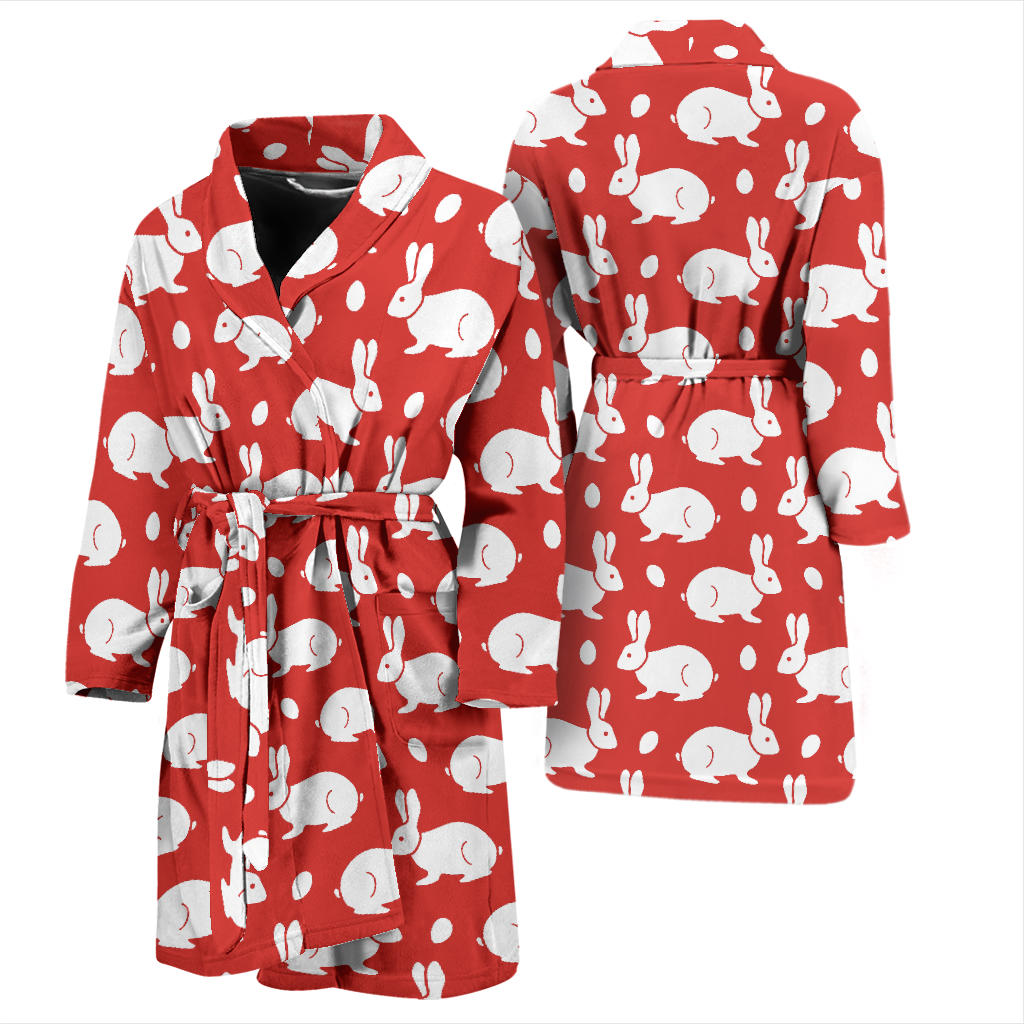 Rabbit Pattern Print Design RB017 Men Bathrobe