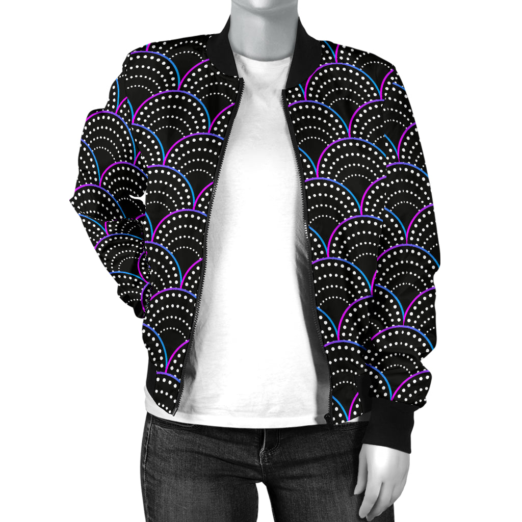 Mermaid Pattern Print Design 09 Women's Bomber Jacket