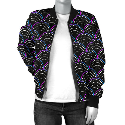 Mermaid Pattern Print Design 09 Women's Bomber Jacket
