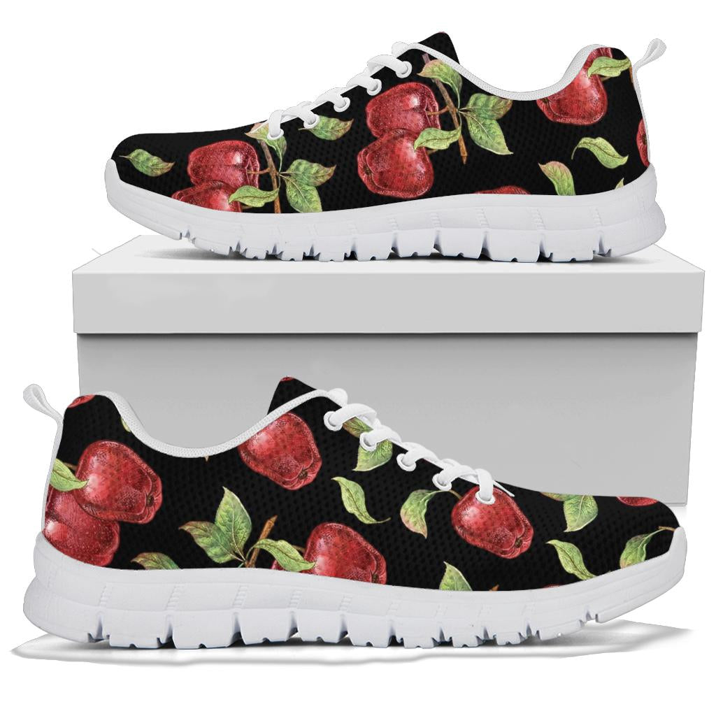 Apple Pattern Print Design AP011 Sneakers White Bottom Shoes