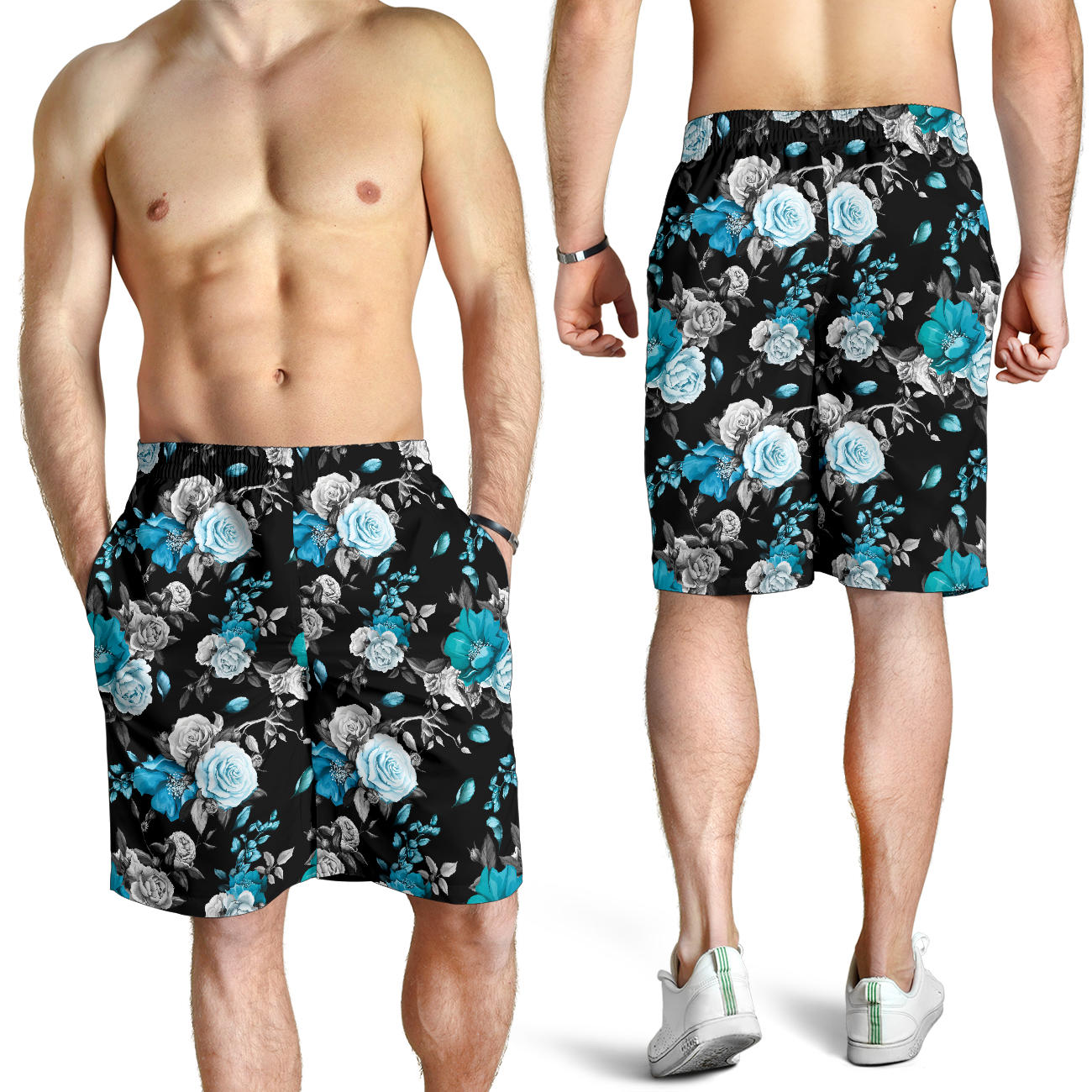 Rose Pattern Print Design A02 Mens Shorts