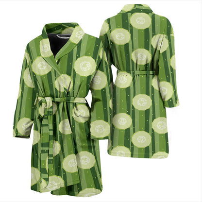 Cucumber Pattern Print Design CC03 Men Bathrobe