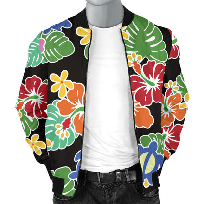 Hawaiian Themed Pattern Print Design H010 Men Bomber Jacket