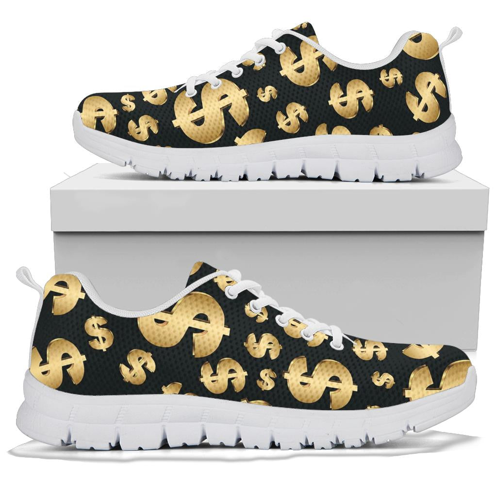 Dollar Pattern Print Design DO04 Sneakers White Bottom Shoes