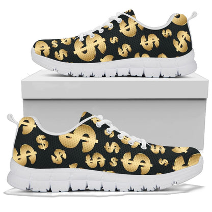 Dollar Pattern Print Design DO04 Sneakers White Bottom Shoes