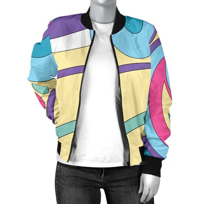 Funky Retro Pattern Print Design A01 Women's Bomber Jacket