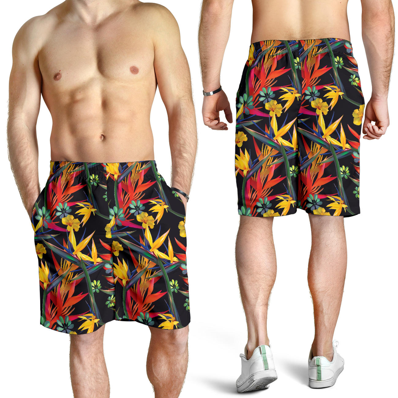 Bird Of Paradise Pattern Print Design BOP016 Mens Shorts