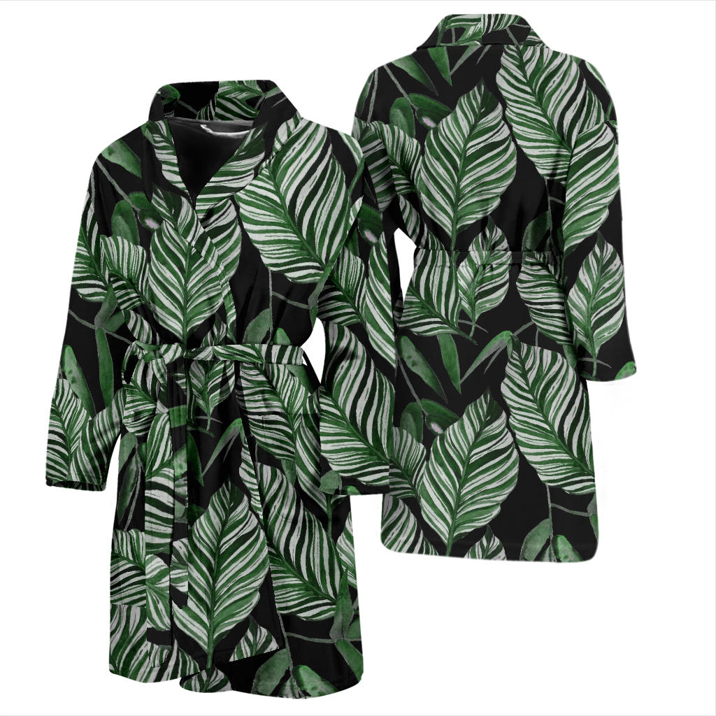 Palm Leaves Pattern Print Design PL09 Men Bathrobe
