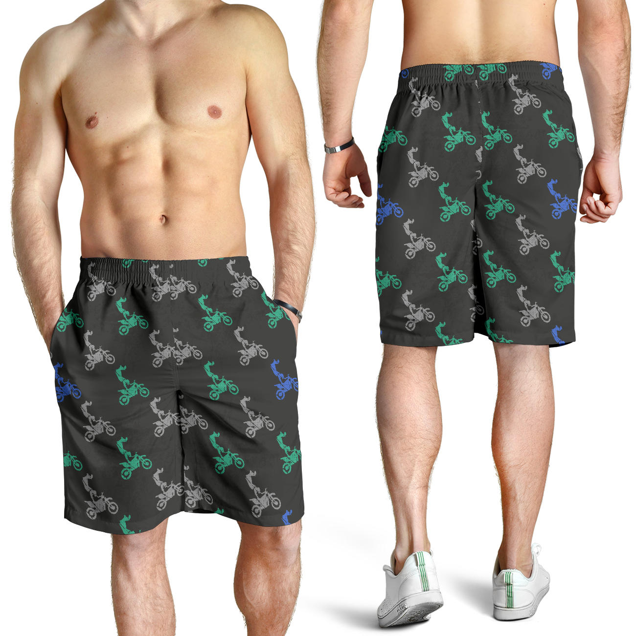 Motocross Pattern Print Design 02 Mens Shorts
