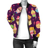 Cupcake Pattern Print Design 05 Women's Bomber Jacket