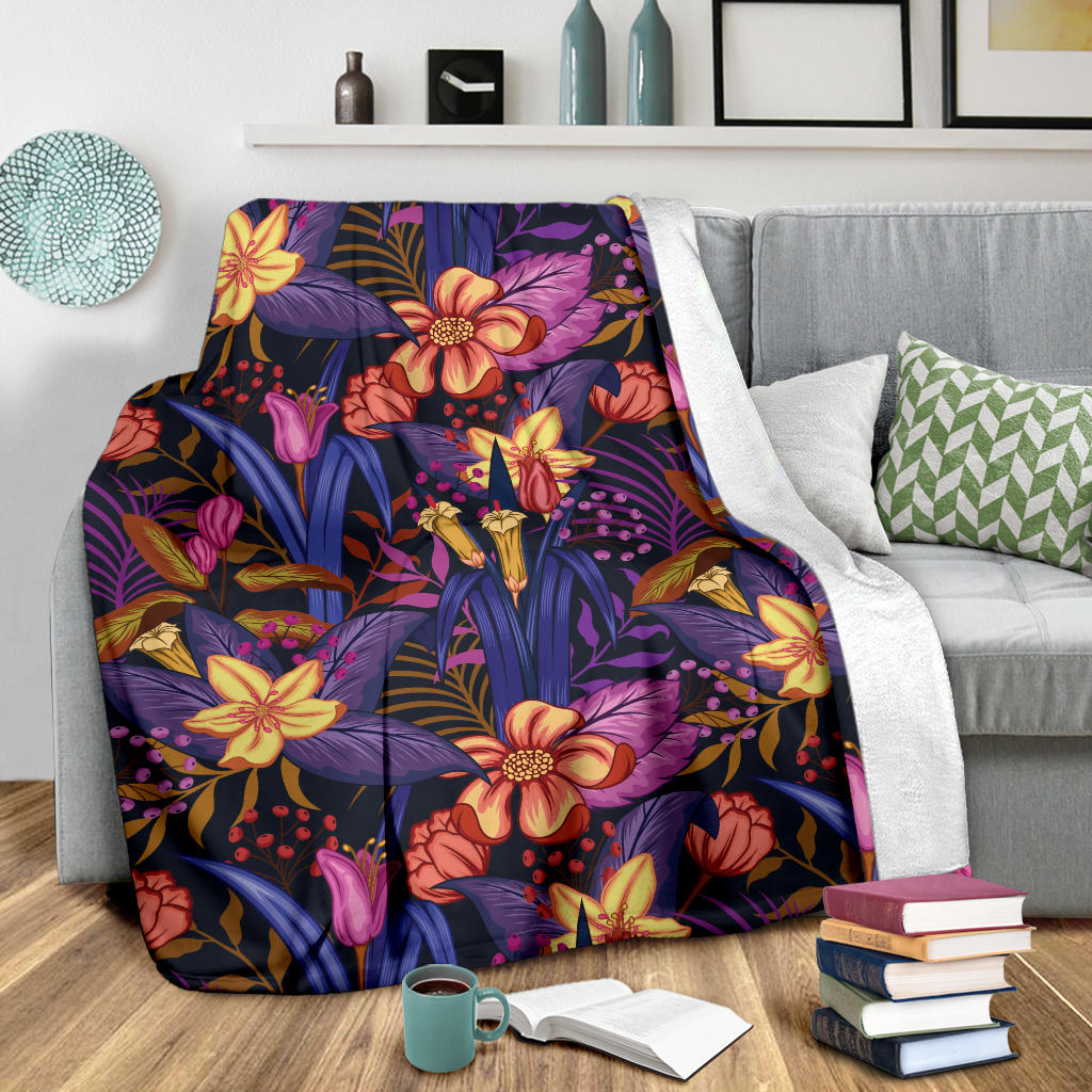 Lily Pattern Print Design LY016 Fleece Blanket