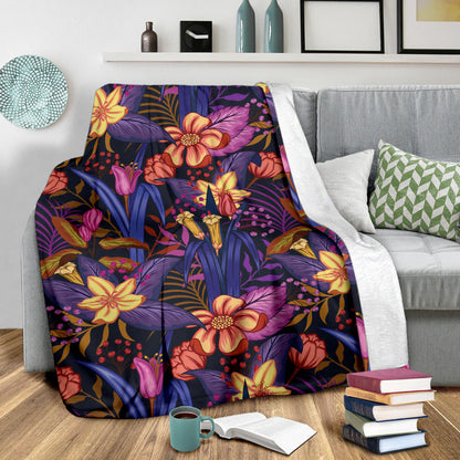 Lily Pattern Print Design LY016 Fleece Blanket