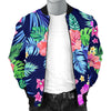 Neon Hibiscus Pattern Print Design HB016 Men Bomber Jacket