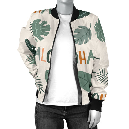Aloha Hawaii Pattern Print Design 05 Women's Bomber Jacket