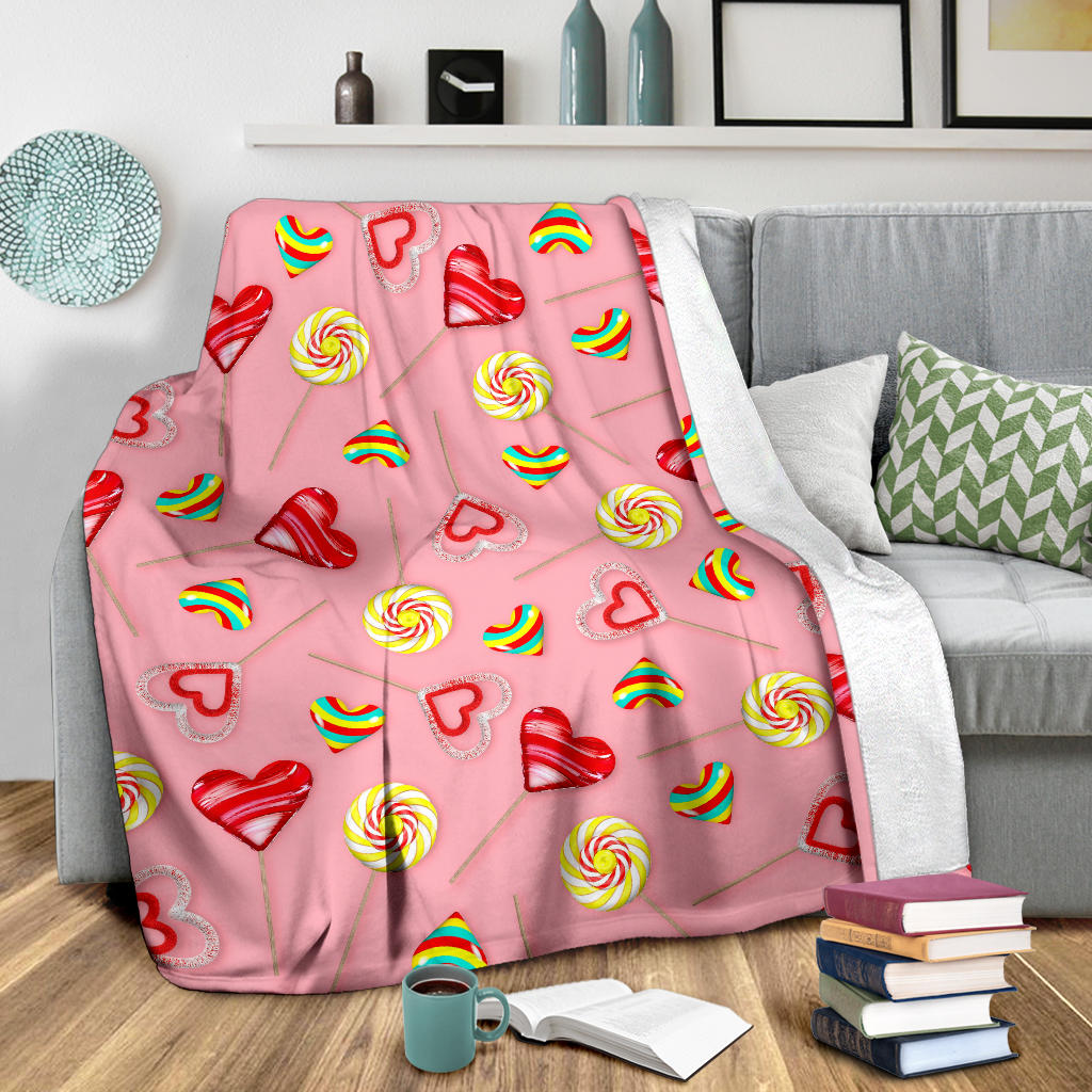 Lollipop Pattern Print Design LL05 Fleece Blanket