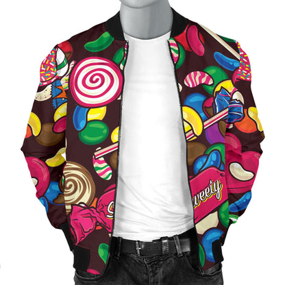 Candy Pattern Print Design CA02 Men Bomber Jacket