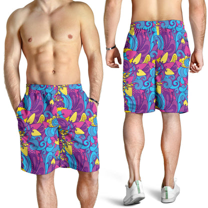 Psychedelic Mushroom Pattern Print Design A03 Mens Shorts