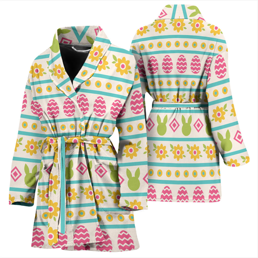 Easter Eggs Pattern Print Design RB016 Women Bathrobe