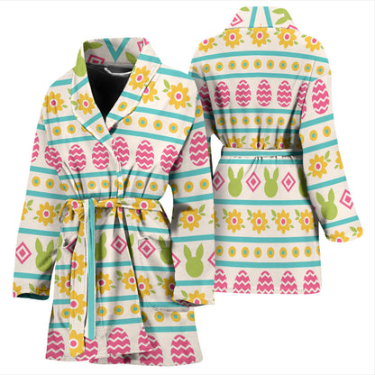 Easter Eggs Pattern Print Design RB016 Women Bathrobe