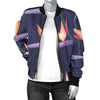 Bird Of Paradise Pattern Print Design BOP015 Women Bomber Jacket