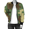 Puzzle Camo Pattern Print Design A03 Women's Bomber Jacket