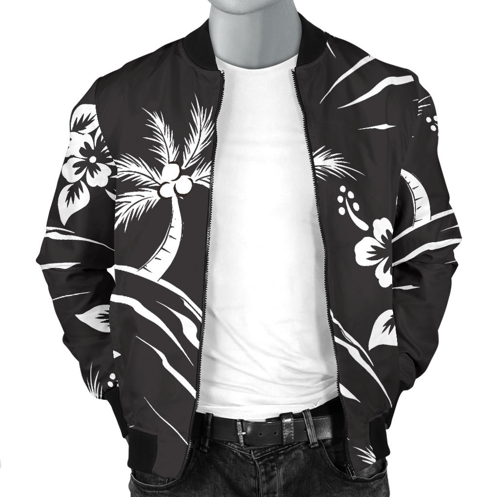 Palm Tree Pattern Print Design PT02 Men Bomber Jacket