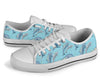 Dolphin Print Pattern White Bottom Low Top Shoes