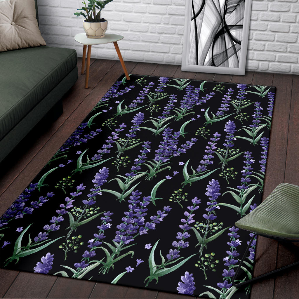 Lavender Pattern Print Design LV01 Area Rugs