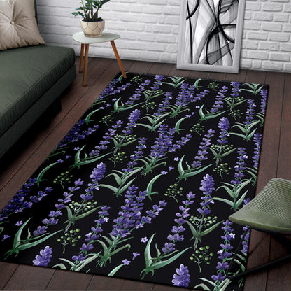 Lavender Pattern Print Design LV01 Area Rugs
