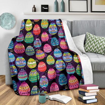 Easter Eggs Pattern Print Design RB08 Fleece Blanket