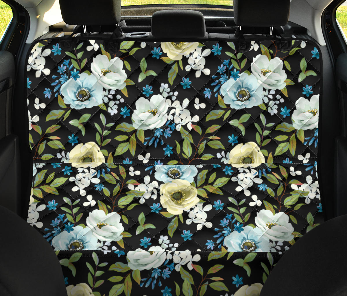 Anemone Pattern Print Design AM03 Rear Dog  Seat Cover
