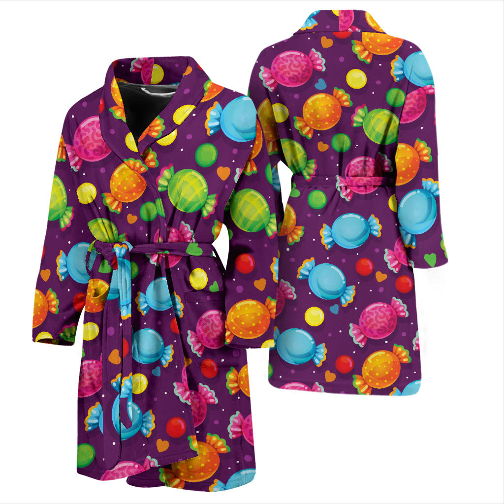 Candy Pattern Print Design CA05 Men Bathrobe