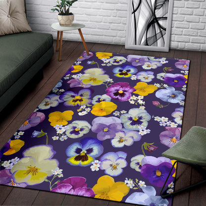 Pansy Pattern Print Design PS02 Area Rugs
