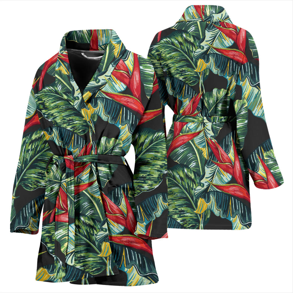 Bird Of Paradise Pattern Print Design BOP06 Women Bathrobe