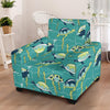 Sea Turtle Pattern Print Design T08 Armchair Slipcover